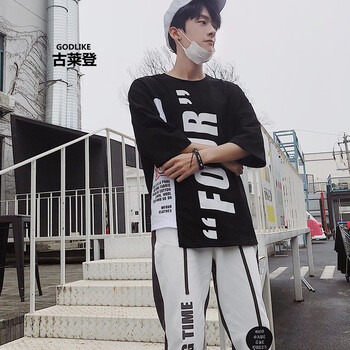 古萊登（GODLIKE） 七分袖 男士T恤 B1177灰色一套 XL，L，XXL，XXXL，M