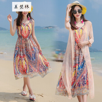 美梵林（Meifanlin） 碎花 印花，紗網(wǎng) 連衣裙