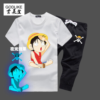 古萊登（GODLIKE） 短袖 男士T恤 路飛4白 S，XL，L，XXXL，M，XXL