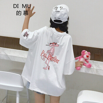的慕（DiMu） 印花 短袖 T恤 女 圓領(lǐng)