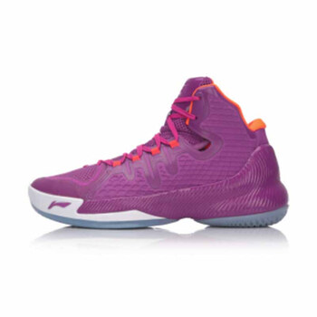 李寧（LI-NING）籃球鞋羅馬紫/熒光焰紅ABAM007-1 