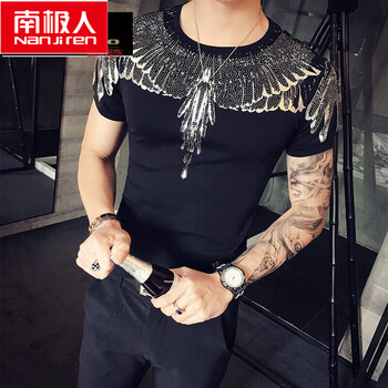 南極人（Nanjiren） 短袖 男士T恤 銀色 XL，L，M，XXXL，XXL