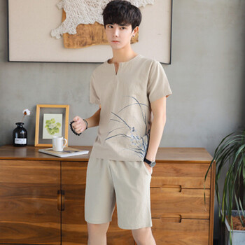 富貴鳥(niǎo)（FUGUNIAO） 短袖 男士T恤 M006杏色 XL，L，XXL，XXXL，加大，M