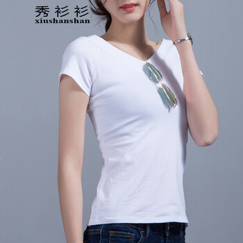 秀衫衫 露背 短袖 T恤 女 V領(lǐng)