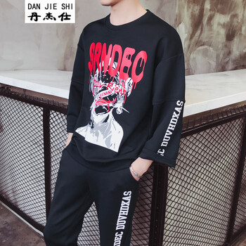 丹杰仕（DAN JIE SHI） 七分袖 男士T恤 黑色 XL，L，XXL，M，XXXL