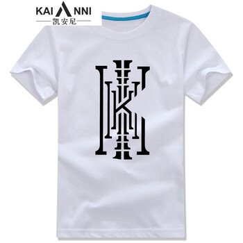 凱安尼（KAIANNI） 短袖 男士T恤 桔紅色 黑碎片歐文 白T S