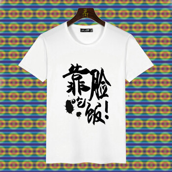 鼎度（DINGDU） 短袖 男士T恤 靠臉吃飯 