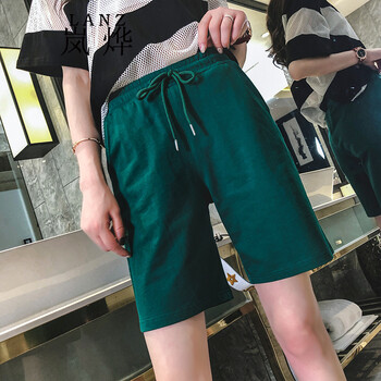 嵐燁 自然腰 直筒褲 女 五分褲 休閑褲