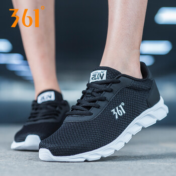 361°跑步鞋烏黑色/361度白 35，37，38，39，40
