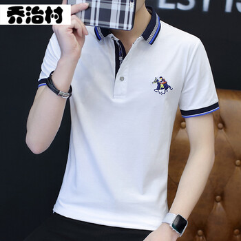 喬治村（QiaoZhiCun） 短袖 男士T恤 白色 XL，L，XXXL，M，XXL