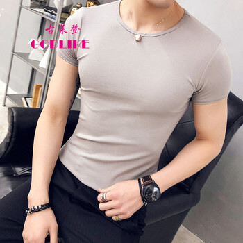 古萊登（GODLIKE） 短袖 男士T恤 淺灰色 L，XXXL，M，XXL