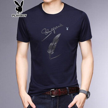 花花公子（PLAYBOY） 短袖 男士T恤 上青 XL，L，M，XXL，XXXL
