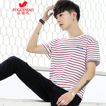 富貴鳥（FUGUINIAO） 短袖 男士T恤 1731紅色 XL，L，M，XXXL，XXL