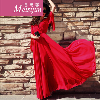 美思郡（Meisijun） 純色 露臍/腰，撞色 連衣裙