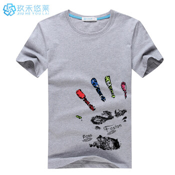 玖禾悠萊 短袖 男士T恤 灰色 S，XL，L，M，XXL，XXXL，加大