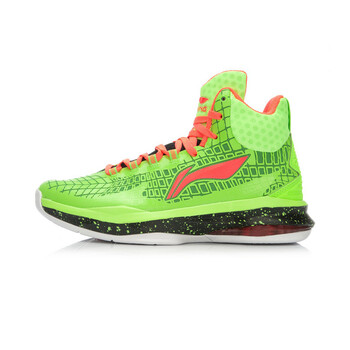 李寧（LI-NING）籃球鞋熒光亮綠/熒光焰紅-6 40