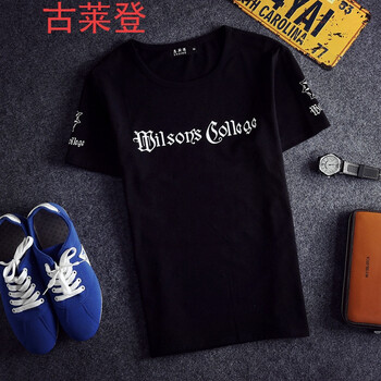 古萊登（GODLIKE） 短袖 男士T恤 灰色 手臂骨頭黑+休閑褲 