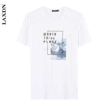 萊克斯頓（laxdn） 短袖 男士T恤 白色0002 