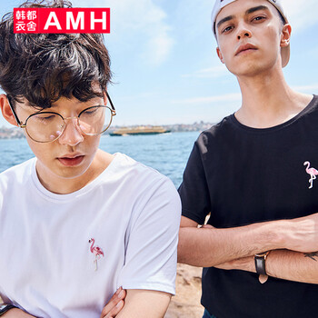 AMH 短袖 男士T恤 黑色A 