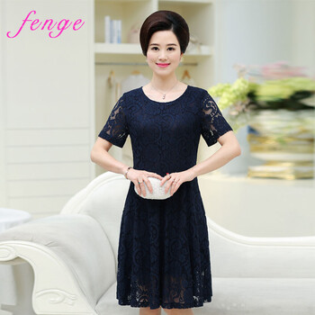 峰戈 純色 蕾絲 連衣裙