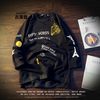 古萊登（GODLIKE） 七分袖 男士T恤 黑色 XL，L，M，XXL，XXXL
