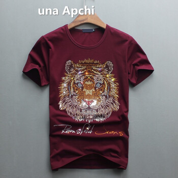 una Apchi 短袖 男士T恤 酒紅色 XL，L，XXXL，M，XXL