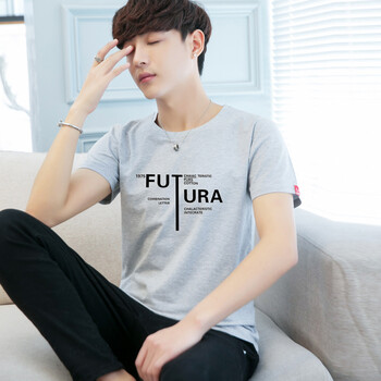 韓潮以純 短袖 男士T恤 灰色 XL，L，加大，XXL，M，XXXL