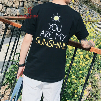 C2潮朝（C2 CHAOZHAO） 五分袖 男士T恤 316太陽(yáng)字母黑色 S，XL，L，XXL，M