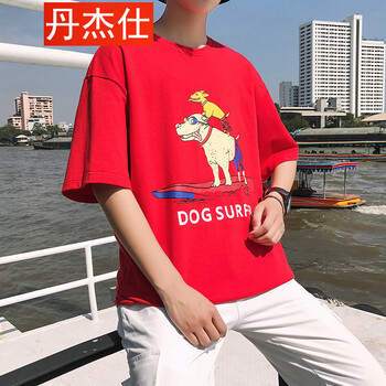丹杰仕 短袖 男士T恤 紅色 XL，L，XXL，M