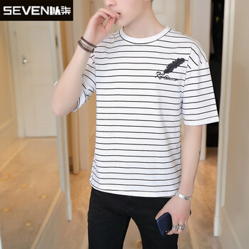 以柒 五分袖 男士T恤 白色 XL，L，M，XXL，XXXL