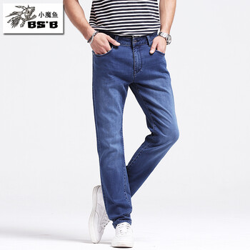 小魔魚(yú)（BS2B） 直筒褲  男士牛仔褲