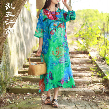 亂在江南  口袋，開(kāi)衩，印花 連衣裙