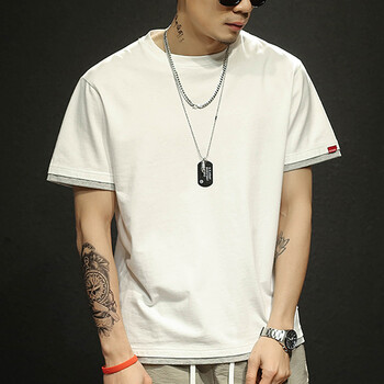 沐秋（MUQIU） 短袖 男士T恤 白色 XL，L，M，XXXL，XXL