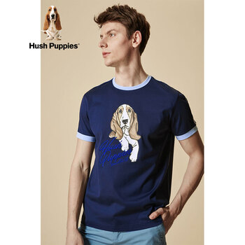 Hush Puppies 短袖 男士T恤 深藍1-075 
