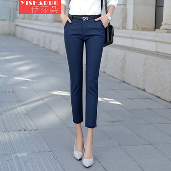 伊莎朵（YISHADUO） 低腰 鉛筆褲/小腳褲 女 九分褲 休閑褲