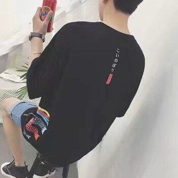 凱迪貝都 五分袖 男士T恤 鯉魚旗黑色 S