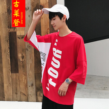 古萊登（GODLIKE） 五分袖 男士T恤 紅色 XL，L，M