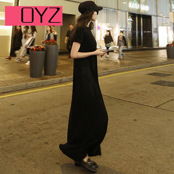 OYZ 純色 口袋 連衣裙