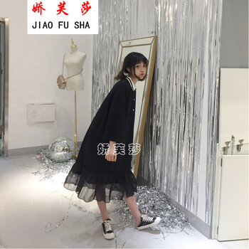嬌芙莎（JERFUSHA） 純色 3D，不對稱，撞色，立體裝飾 連衣裙