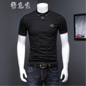 管先生 短袖 男士T恤 3309黑色 XL，L，加大，XXXL，M，XXL