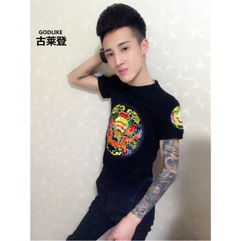 古萊登（GODLIKE） 短袖 男士T恤 黑色男龍 XL，L，M，XXL，XXXL