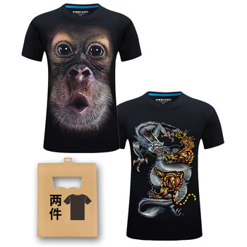 K L B ZHE 短袖 男士T恤 大臉猩猩+龍虎 S，XL，L，XXL，M，加大，XXXL