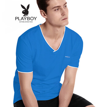 花花公子（PLAYBOY） 短袖 男士T恤 7018海軍藍(lán) 