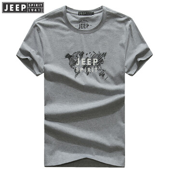 吉普（JEEP） 短袖 男士T恤  深灰 