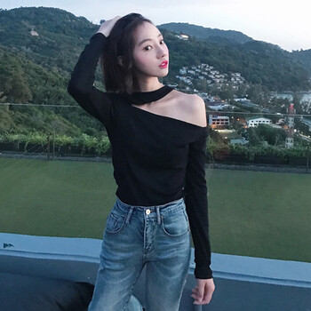 honeyGIRL 蝴蝶結(jié) 短袖 T恤 女 斜領(lǐng)