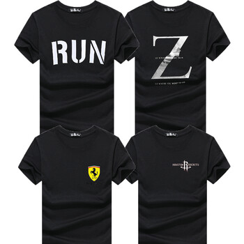大碼哥 短袖 男士T恤 黑RUN+黑Z+黑法拉利+黑火箭 XL，L，加大，XXXL，XXL，M