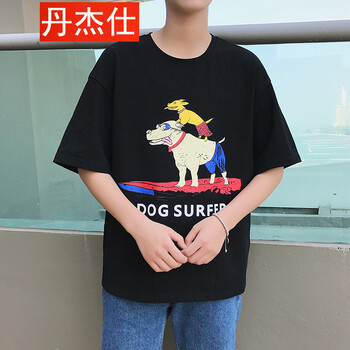 丹杰仕 短袖 男士T恤 黑色 XL，L，M，XXL