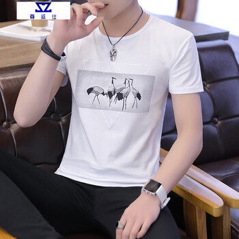 尊威仕（ZUNWEISHI） 短袖 男士T恤 302仙鶴白色 