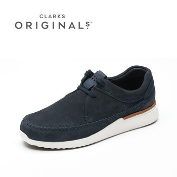 Clarks男士靛藍色反毛皮 40