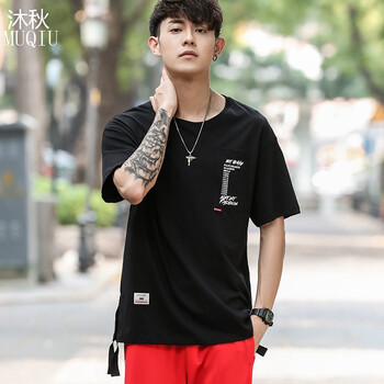 沐秋（MUQIU） 短袖 男士T恤 黑色 XL，L，XXL，XXXL，M